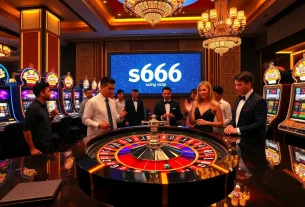 s666 đăng nhập at a thrilling casino table with vibrant roulette and exciting players.
